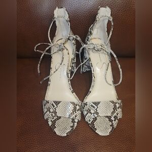 Jessica Simpson Snakeskin Lace-Up Heels